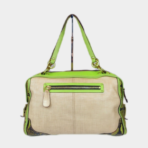 RARE COACH Ltd Ed Pinnacle Genuine Python & Ostrich Leather Hampton Satchel Bag - Picture 3 of 5